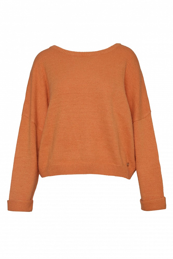 Sweater with cuffed sleeves