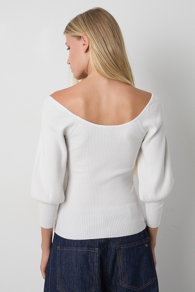 Ribbed balloon sweater