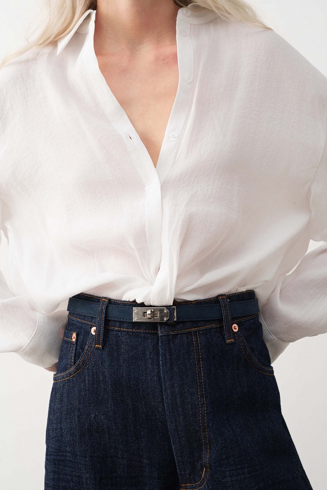 Suede leather belt