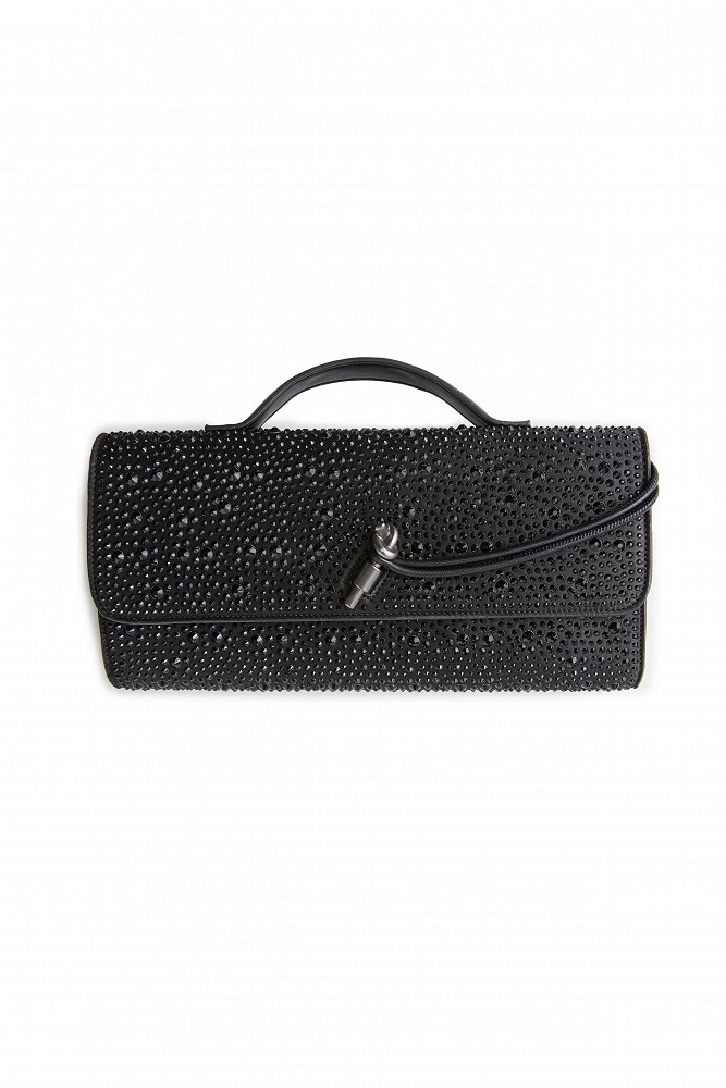 Clutch bag with rhinestones