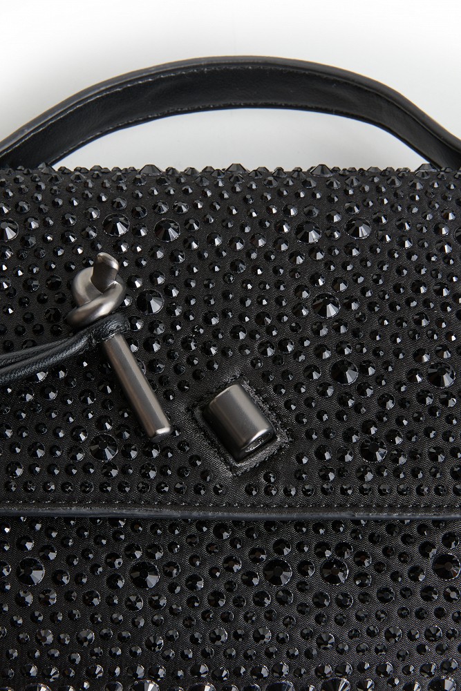 Clutch bag with rhinestones
