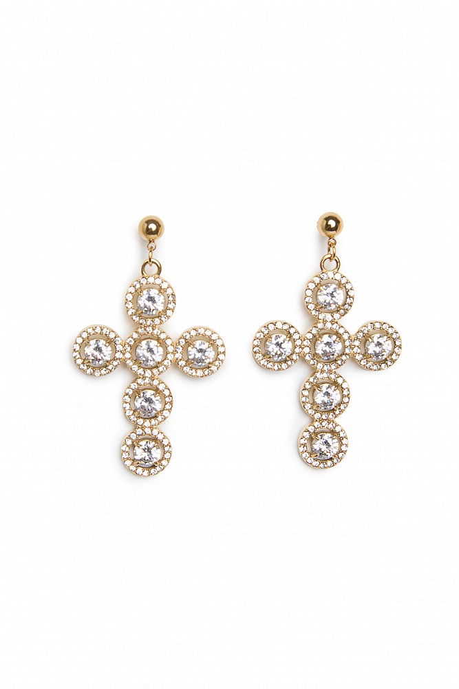 Drop earrings with shiny stones