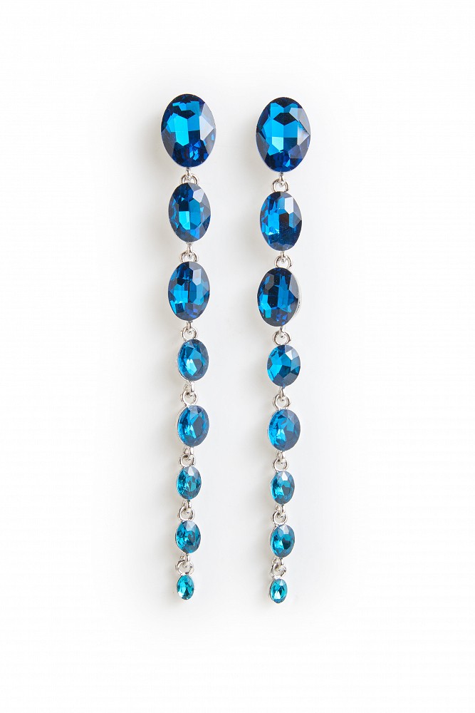 Drop earrings with blue stones