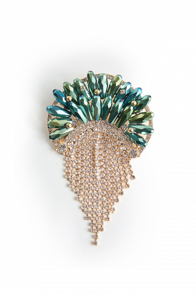 Crystal and rhinestone brooch