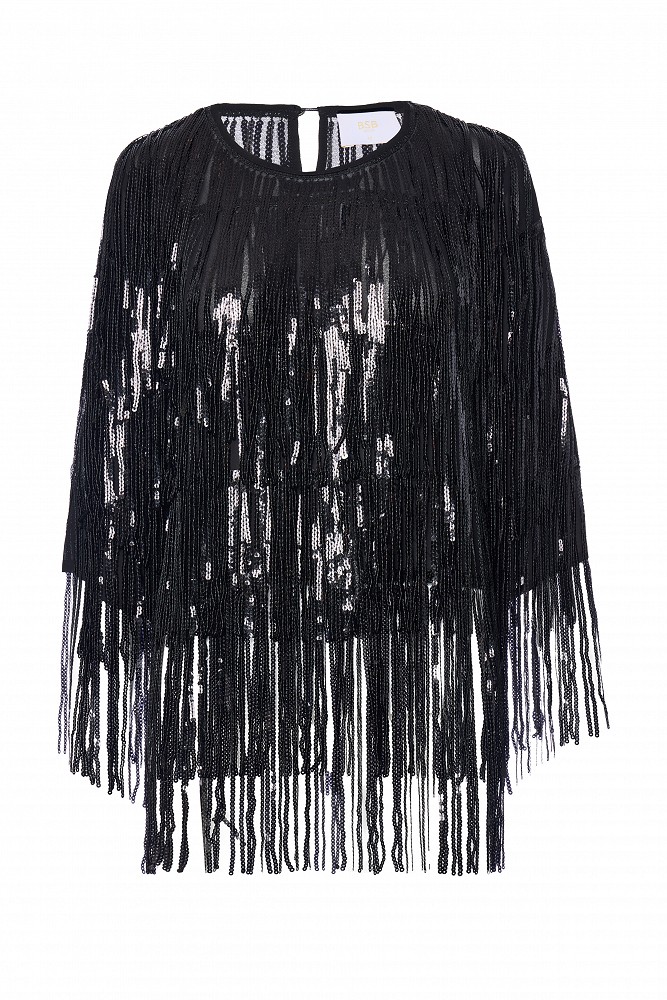 Blouse with sequins and fringe - Gold label