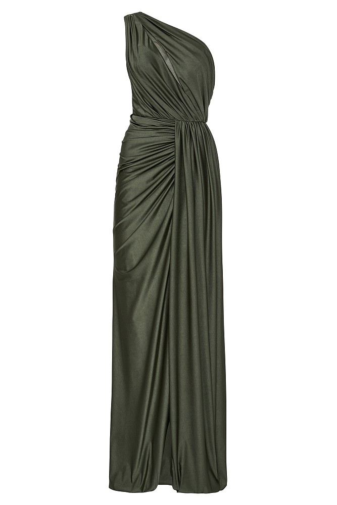 Rochie lungă pe un umăr - Gold label