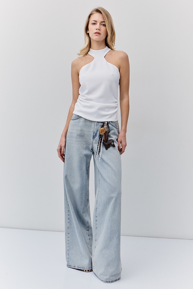 Gather halter-neck top