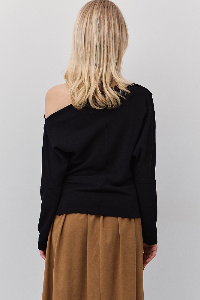 Off-shoulder gathered blouse