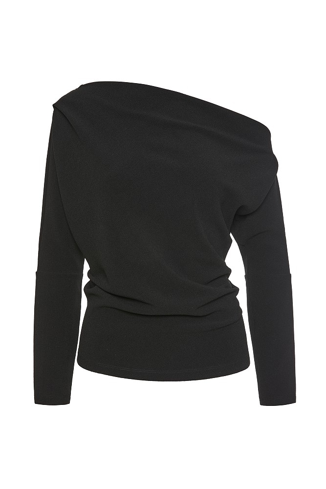 Off-shoulder gathered blouse