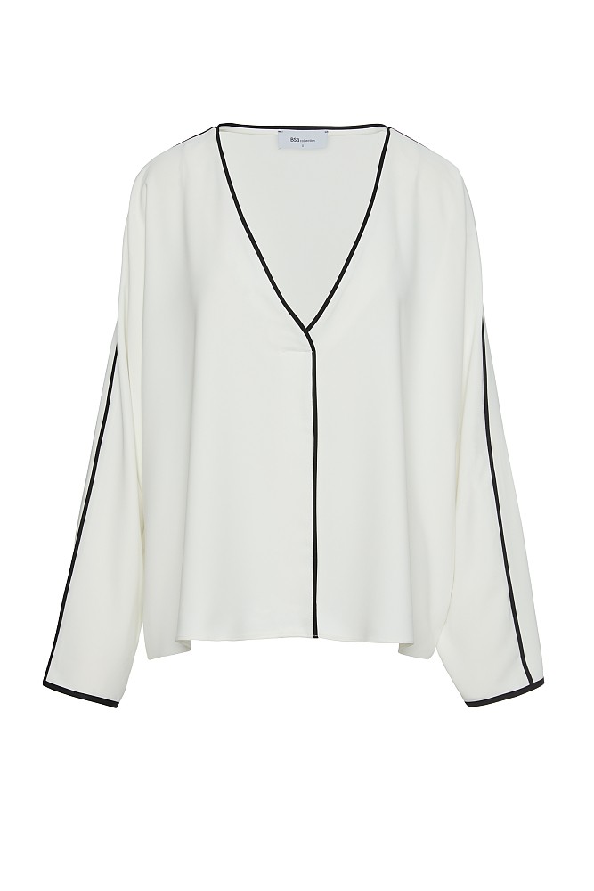 Blusa de dos tonos de manga larga