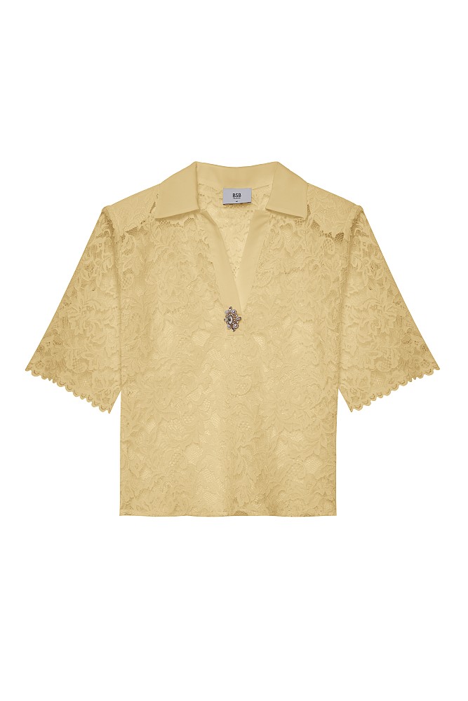 Lace blouse with collar