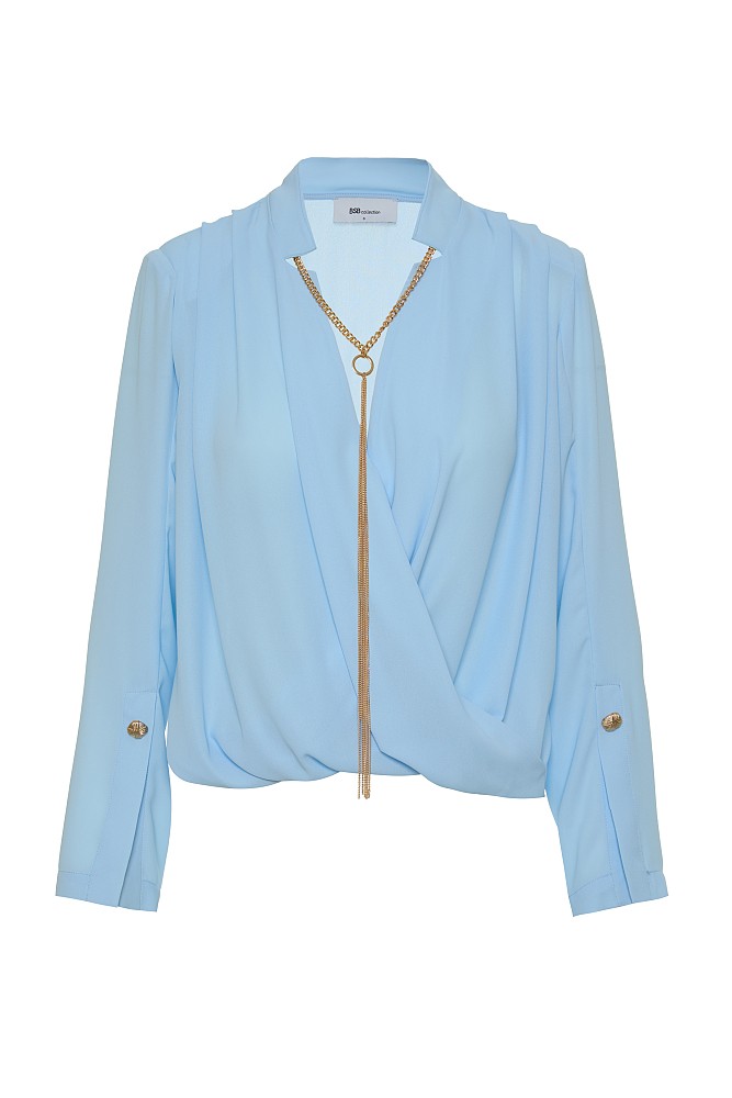 Blusa cruzada manga larga cadena