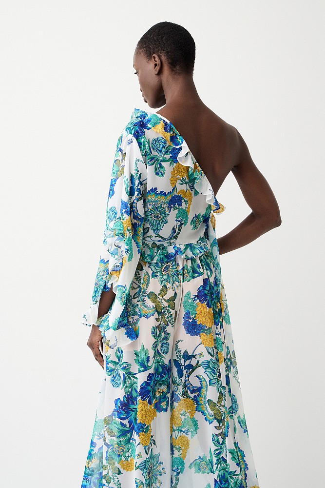 Blusa floral de un solo hombro