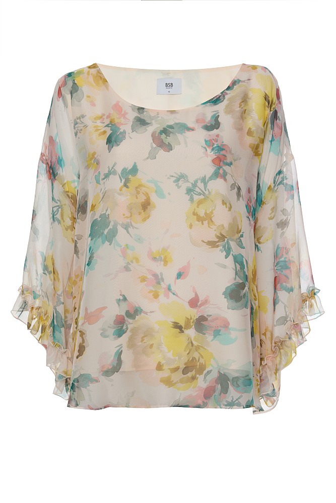 Blusa floral con volantes