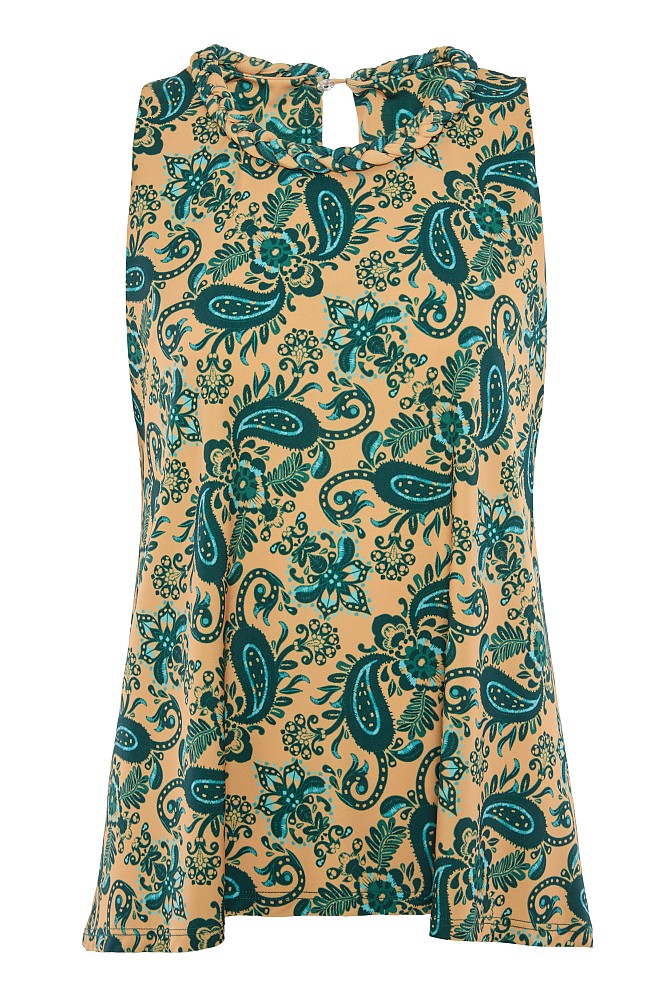 Sleeveless printed top
