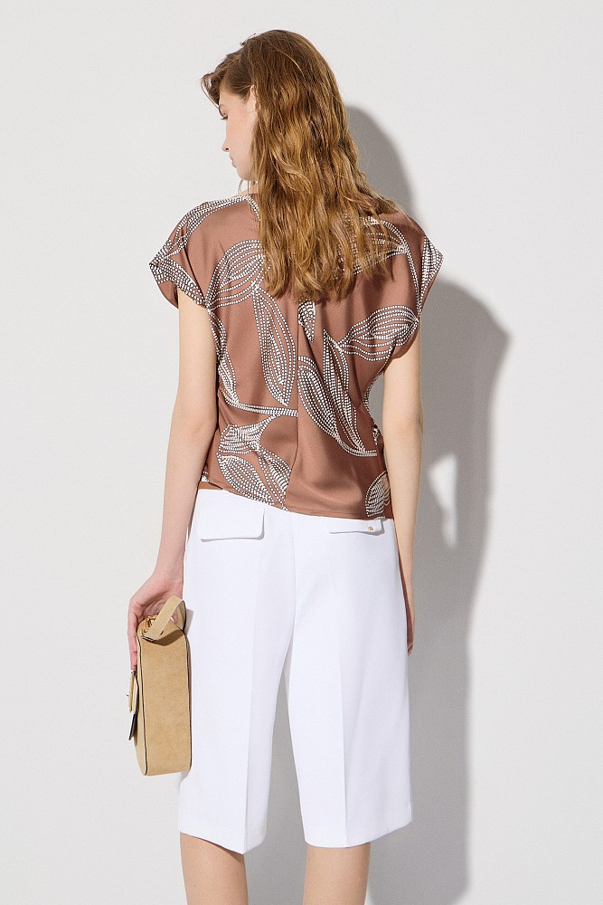 Asymmetrical printed blouse