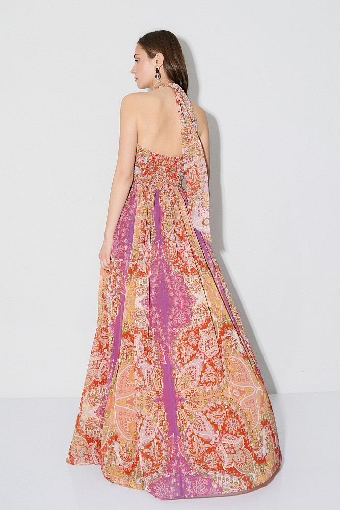 Vestido largo estampado