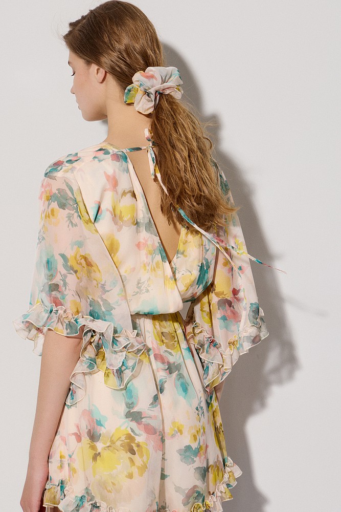 Elastic de păr cu print floral