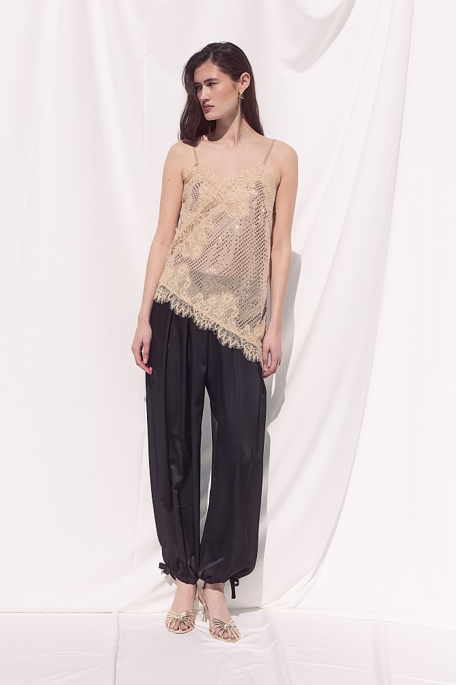 Ασύμμετρη μπλούζα με δαντέλα - Gold Label