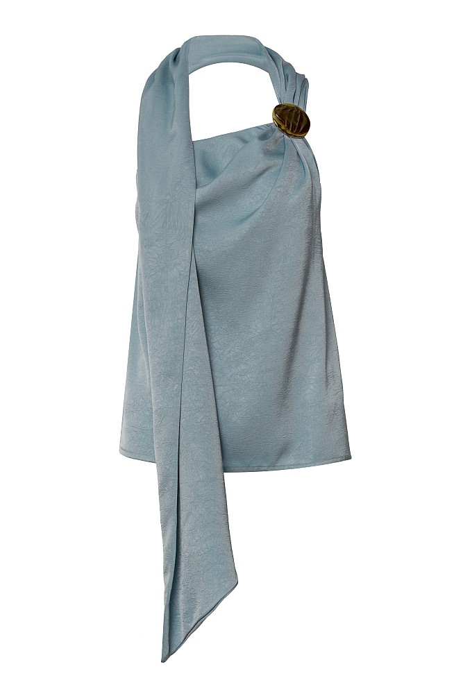 Satin blouse with one shoulder - Gold label