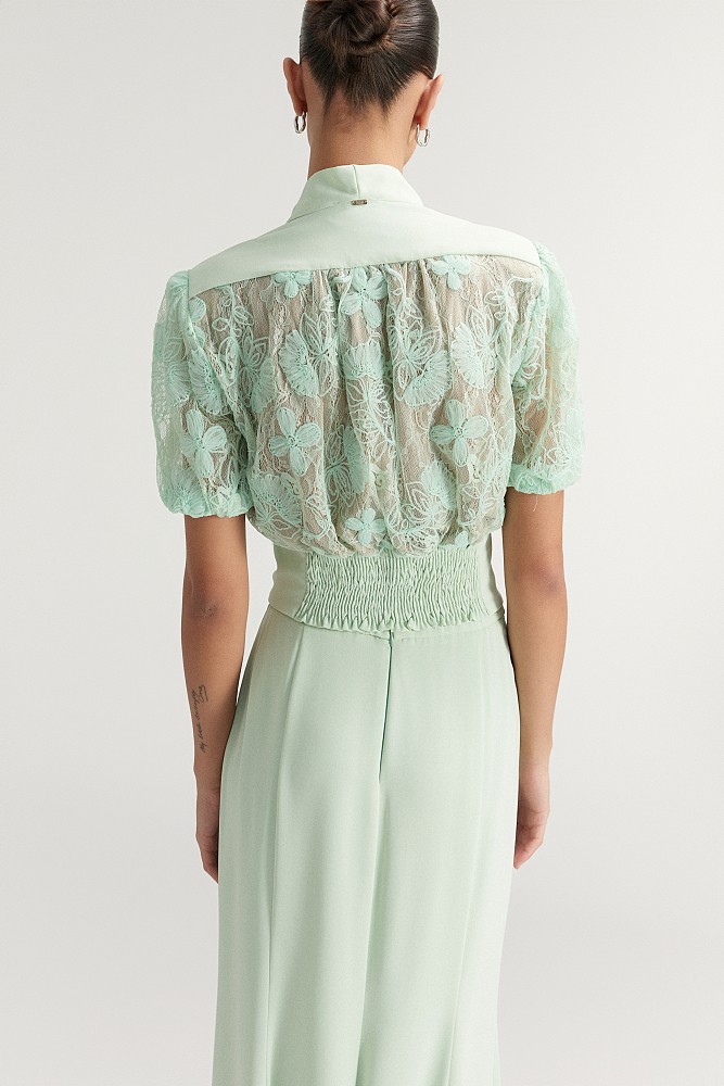 Blusa de encaje con botones - Gold Label