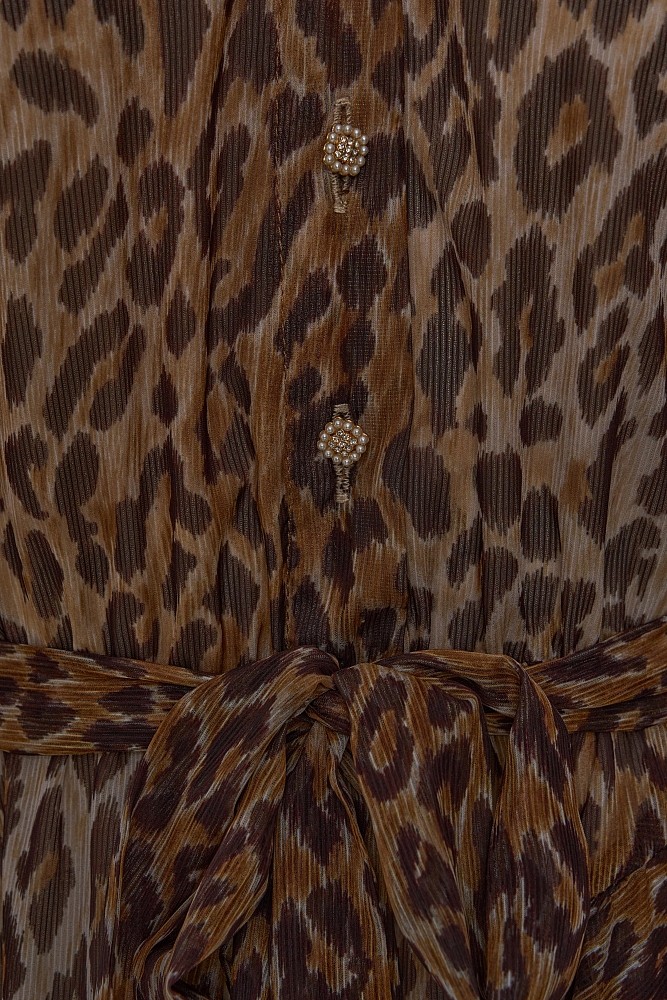 Mini leopard dress with ruffles - Gold label