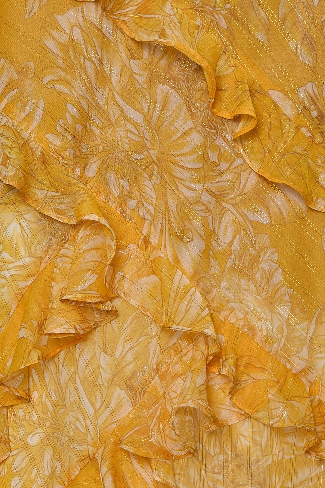 Maxi floral dress with ruffles - Gold label