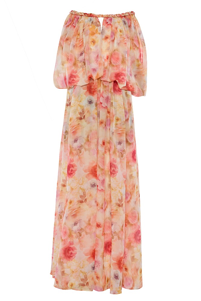Vestido largo floral con hombros descubiertos - Gold Label