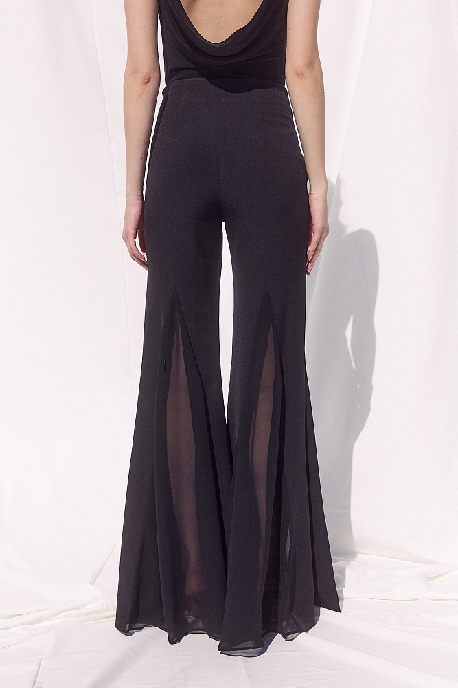 Pantalones de cintura alta con detalles transparentes - Gold Label