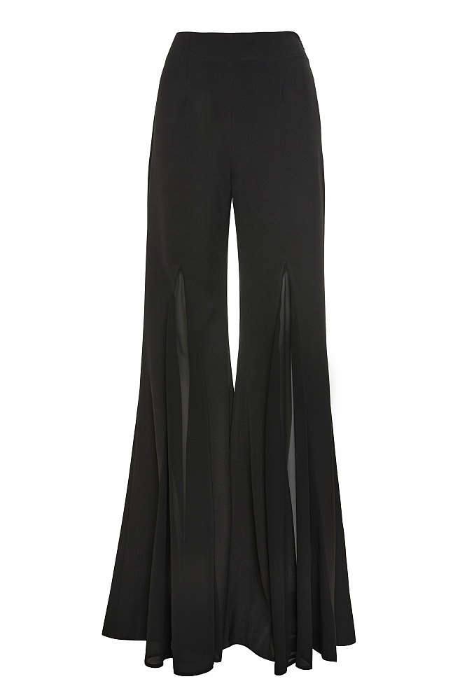 Pantalones de cintura alta con detalles transparentes - Gold Label