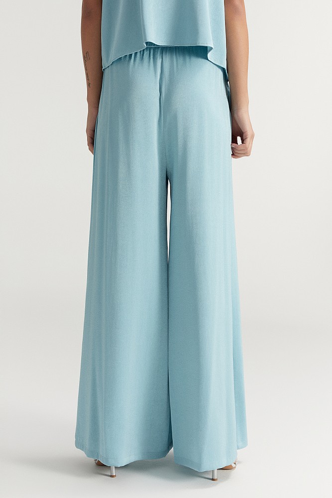 Satin trousers with elasticated waist - Gold label