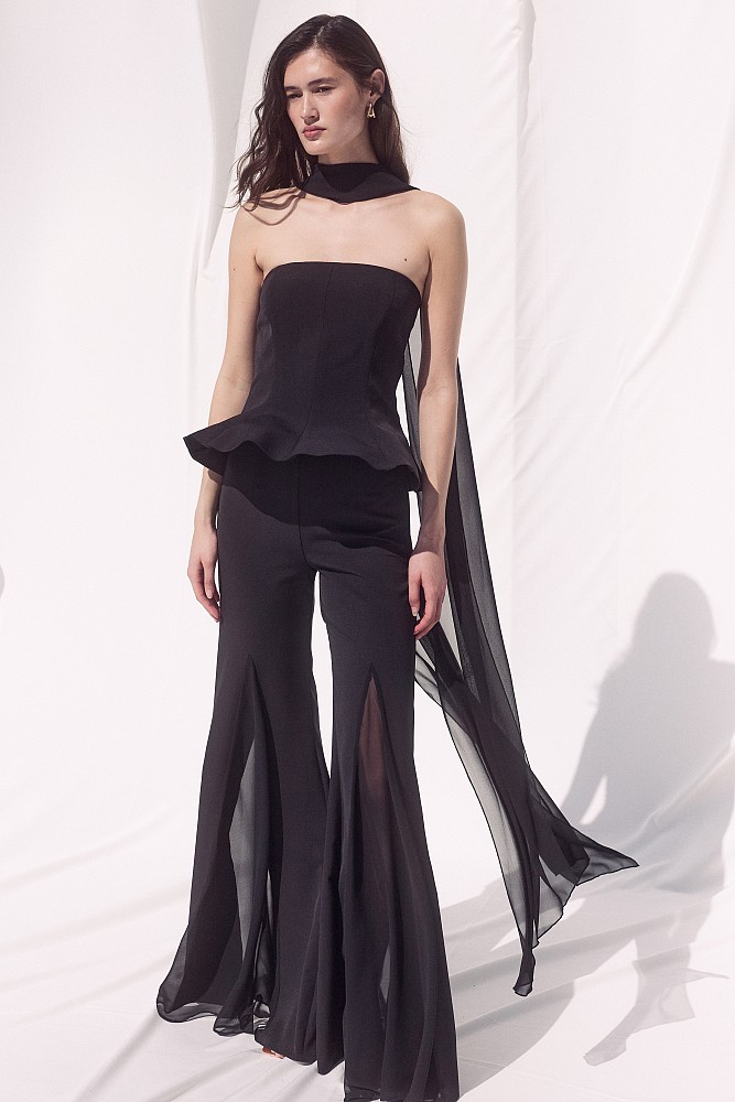 Top sin tirantes con detalle de pañuelo - Gold Label