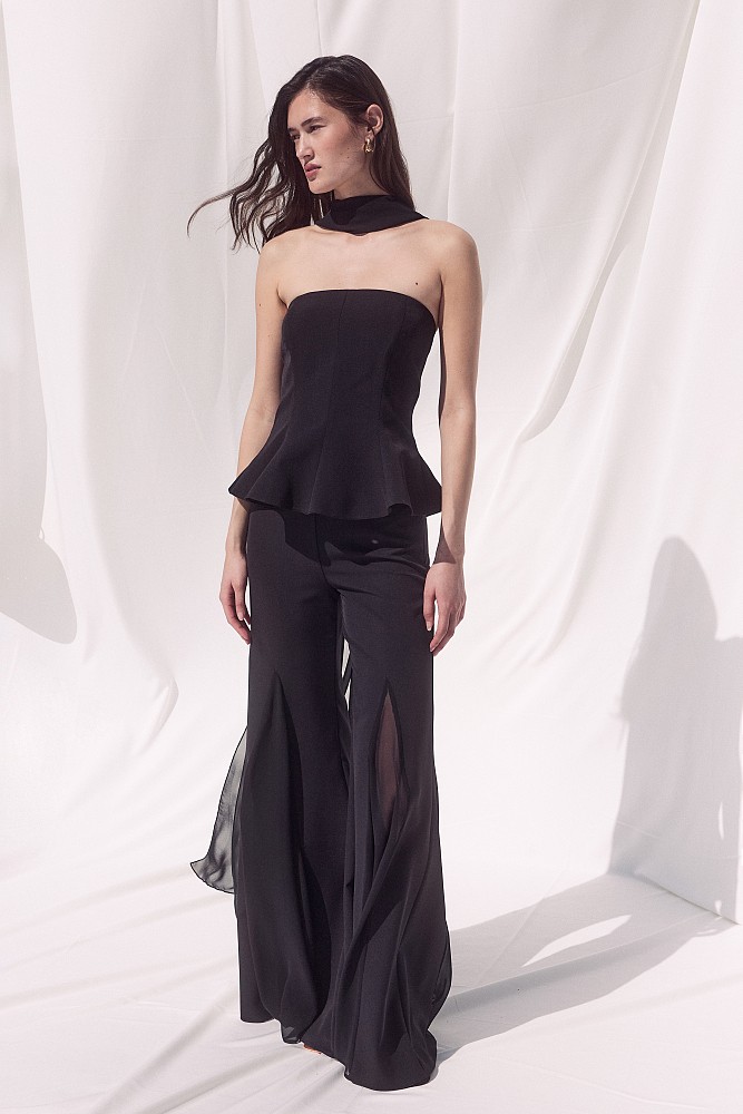 Top sin tirantes con detalle de pañuelo - Gold Label