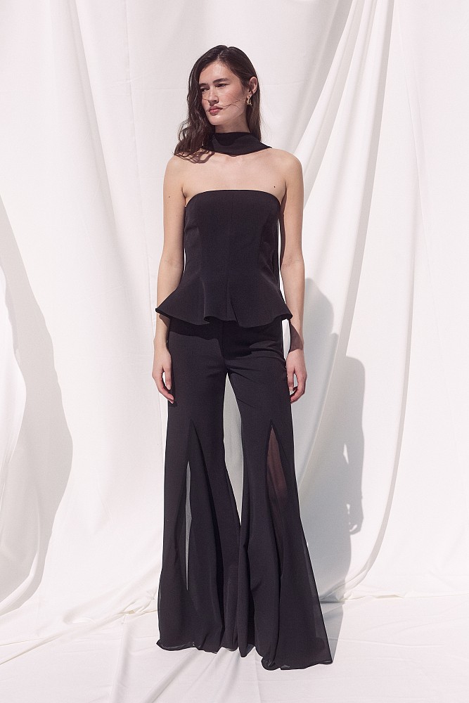 Top sin tirantes con detalle de pañuelo - Gold Label