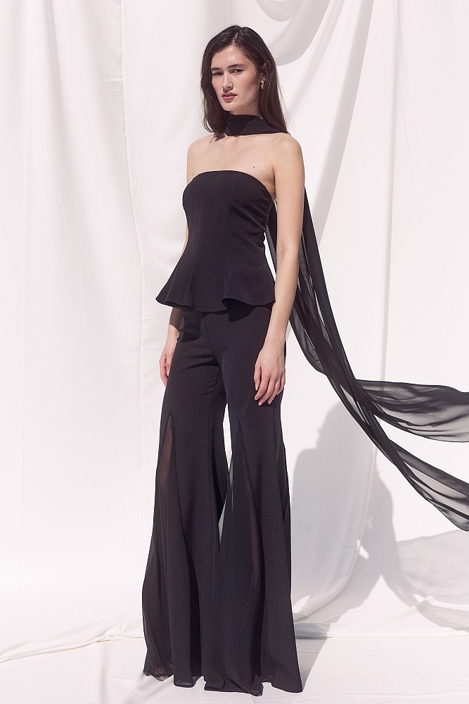 Top sin tirantes con detalle de pañuelo - Gold Label