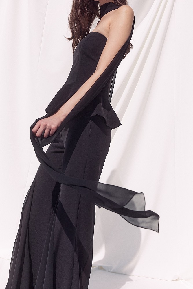 Top sin tirantes con detalle de pañuelo - Gold Label