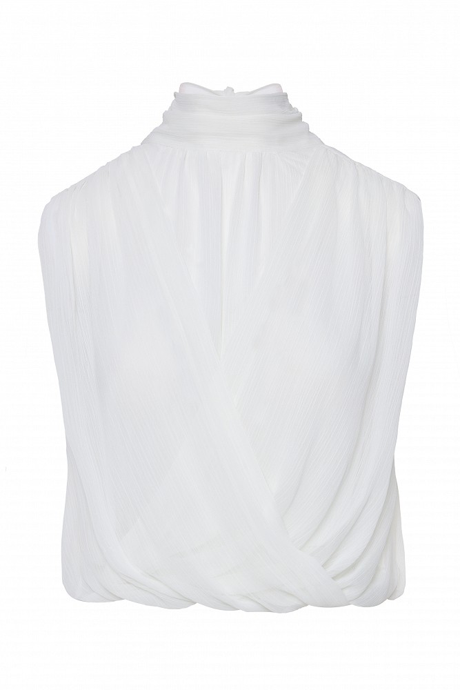 Sleeveless wrap top