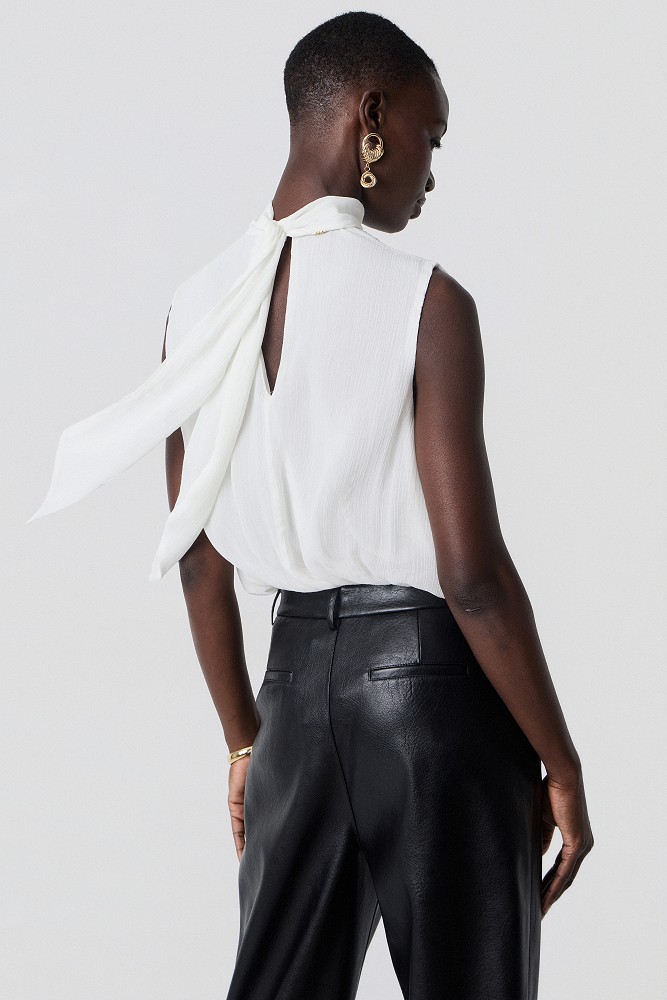 Sleeveless wrap top