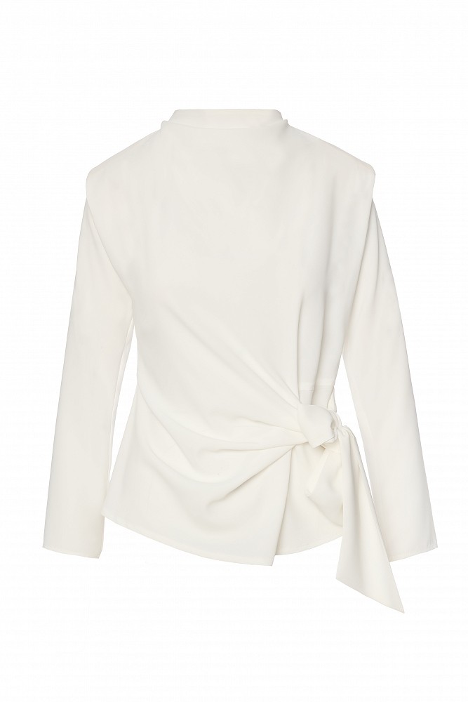 Blouse with a waist tie detail