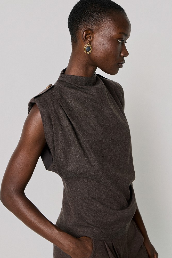 Sleeveless top with ruching