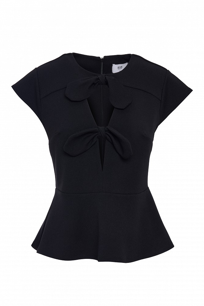 Crepe blouse with bows