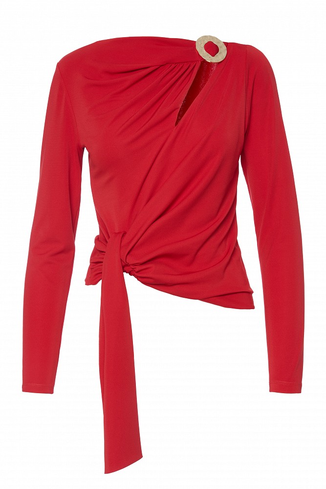 Crepe blouse with jewel detail