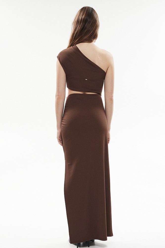 Cut out one-shoulder maxi dress