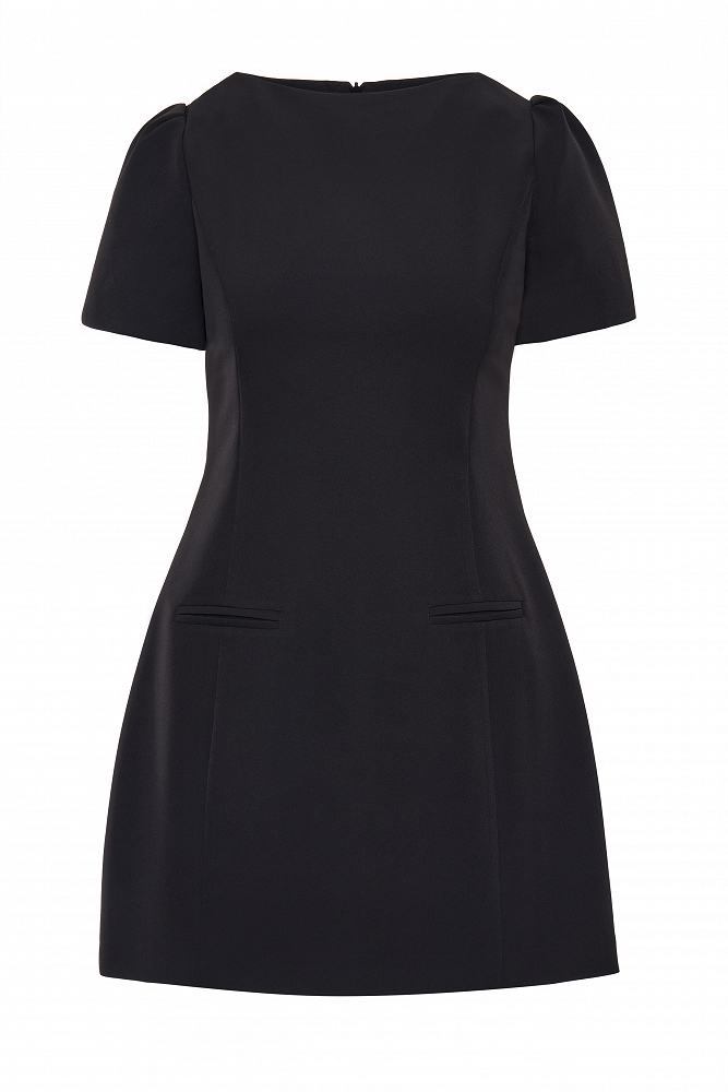 Vestido mini con mangas abullonadas