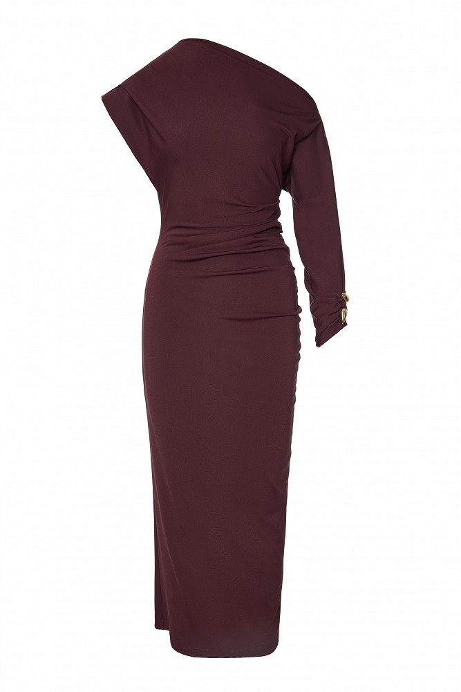 Rochie midi pe un umăr