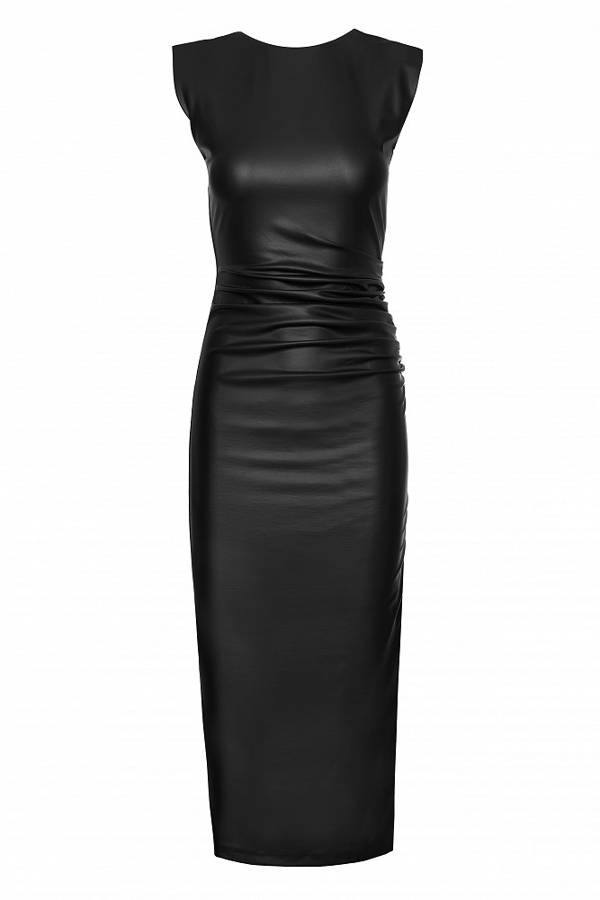 Leather-look midi dress
