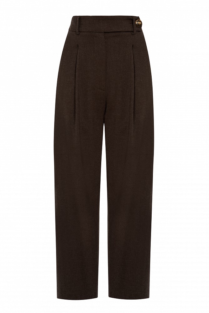 Pantaloni barrel-leg cu pliuri