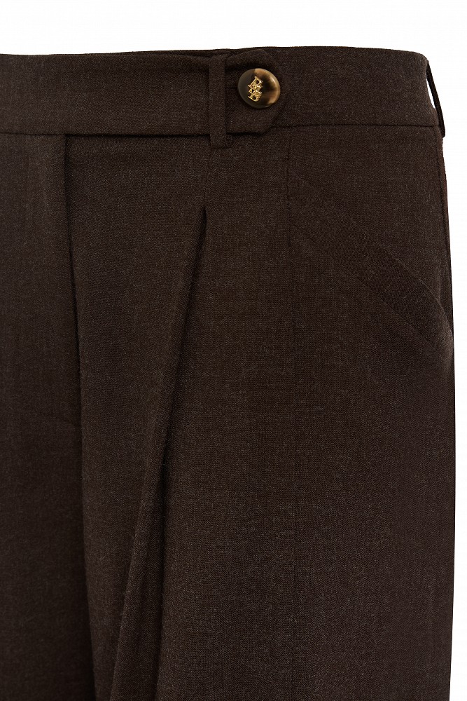 Pantaloni barrel-leg cu pliuri