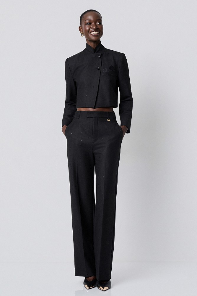Striped sequin trousers