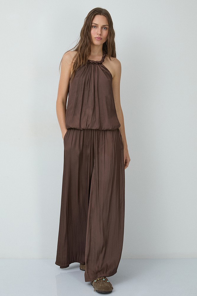 Pantaloni cu aspect satinat